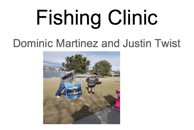 Capstone Project: Dominic – Fishing Clinic